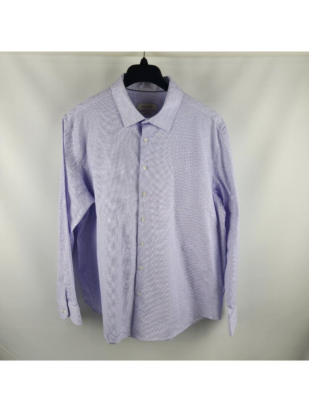 Bugatchi Dress Shirt Mens XXL Pink Blue 8-Way Geometric Stretch L/S Button Up